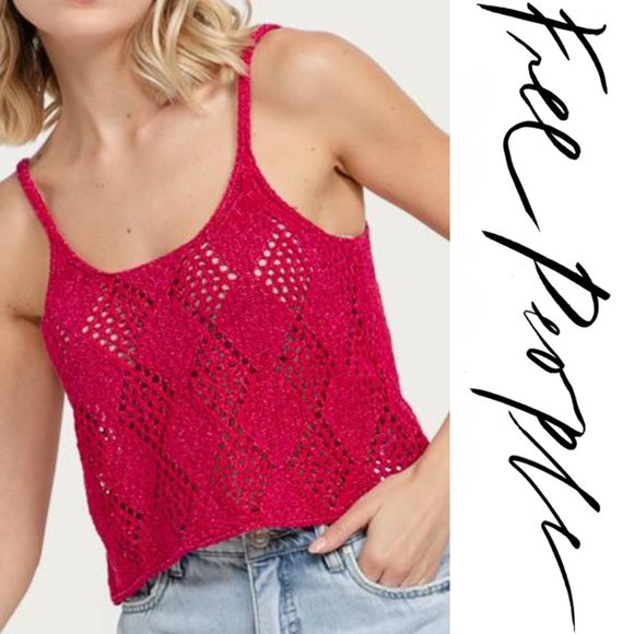 Free People Tops - Free People Glisten Crochet Tank